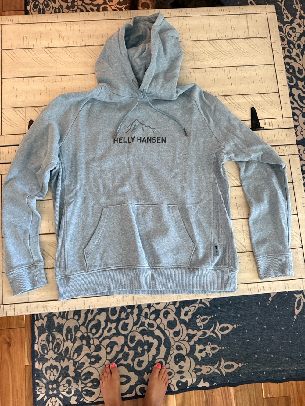 Women’s Helly Hansen Pale Blue Pullover Hoodie with Logo